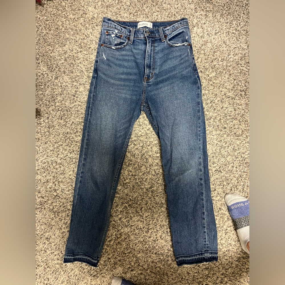 Abercrombie ultra high-rise ankle straight jeans